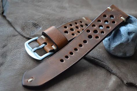 Leather Tool Pouches, Watch Strap Design, Handmade Watch Strap, Handmade Leather Belt, Handmade Watch, Apple Watch Bands Leather, Leather Art, Watch Straps, Leather Watch Strap