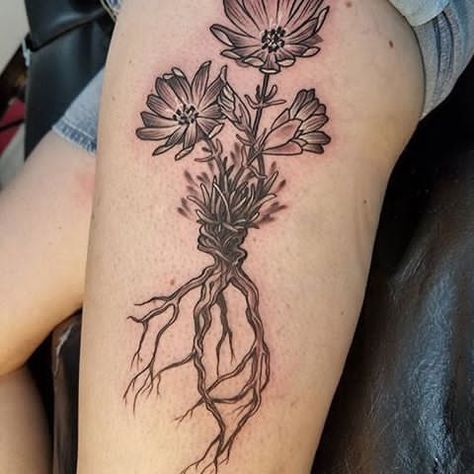 Flower With Roots Tattoo, Bitterroot Flower Tattoo, Flower With Roots, Bitterroot Flower, Montana Tattoo, Roots Tattoo, Ink Ideas, Flower Images, Flower Tattoos