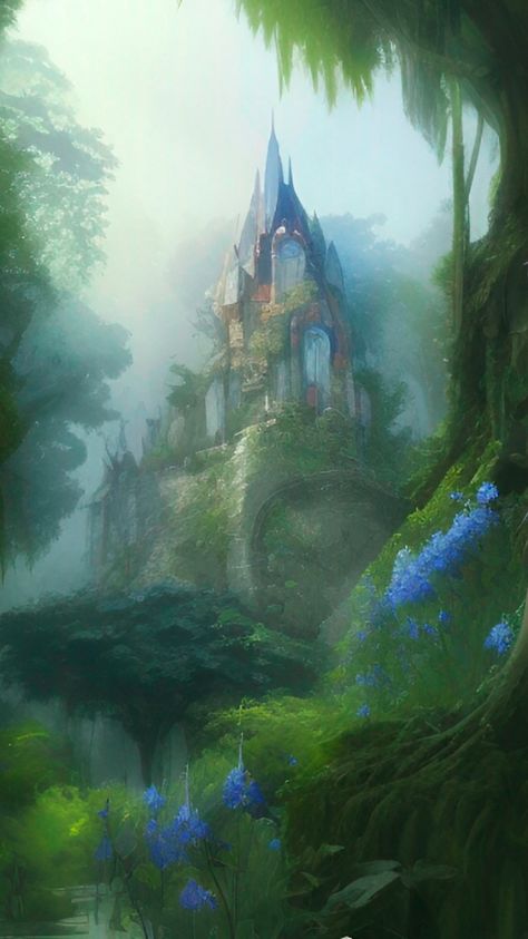 Castle In The Forest Aesthetic, Fairy Tale Aesthetic Princesses, Enchanted Forest Castle, Enchanted Woods Aesthetic, Whimsical Fantasy Aesthetic, Fairy Woods Aesthetic, Fairytale Land, Forest Castle Aesthetic, Fairytale Aesthetic Wallpaper