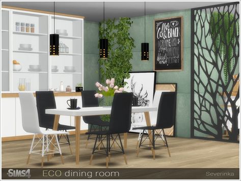 Sims Layout, House Sims 4, Sawamura Eijun, Dinning Room Furniture, Sims 4 Kitchen, Furniture Dining Room, School Routine, Dining Chandelier, Dinner Room