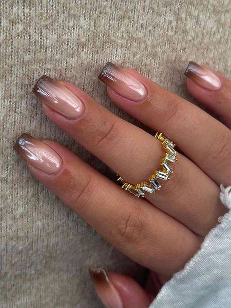 Wife Nails, Nails Collection, Pink Chrome Nails, Brown Nails Design, Milky Nails, Chrome Nails Designs, Nagellack Trends, Nagel Tips, Christmas Gel Nails