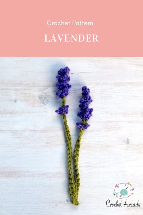 Lavender Crochet Pattern Free, Free Lavender Crochet Pattern, Garden Crochet, Lavender Crochet Pattern, Lavender Crochet, Crochet Flower Bookmark Free Pattern, Crochet Lavender, Crochet Flower Bookmark, Crochet Lavender Flower Free Pattern