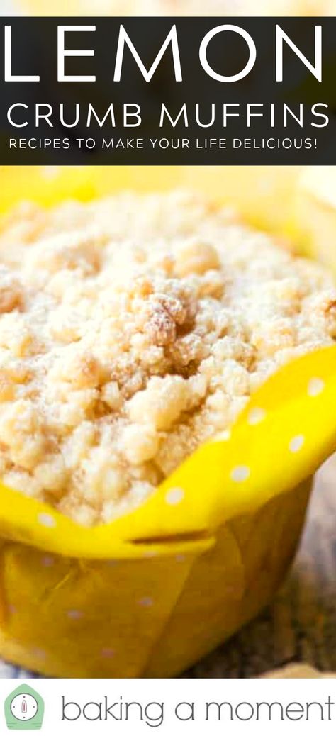 Lemon Crumble Muffins, Lemon Muffins Recipes, Lemon Muffins Easy, Moist Lemon Muffin Recipes, Lemon Strudel Muffins, Lemon Streusel Muffins, Lemon Crumb Muffins, Lemon Coffee Cake With Crumb Topping, Bakery Style Lemon Muffins