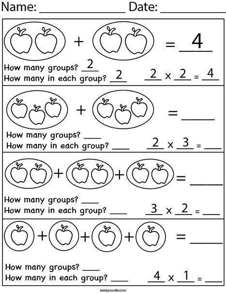 Multiplying Apples Math Worksheet - Twisty Noodle Multiply By 2 Worksheet, Multiplication Grade 2, Multiply Worksheet, Multiplication Worksheets For Grade 2, Apple Math Worksheets, Free Printable Multiplication Worksheets, Easy Math Worksheets, Math Division Worksheets, Multiplication Worksheet