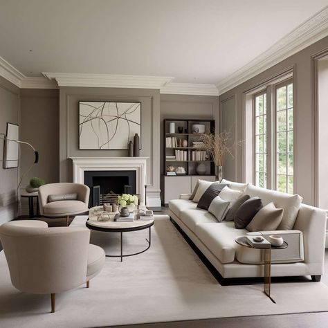 27 Best Neutral Wall Paint Colours for Your Home in 2024 Neutral Paint Ideas For Living Room, Paint Color Family Room, Large Living Room Wall Color Ideas, Neutral Color Walls, Dark Taupe Accent Wall, Smokey Taupe Benjamin Moore Living Rooms, Painting Living Room Ideas Accent Walls, Neutral Taupe Paint Colors, Dulux Egyptian Cotton Lounge