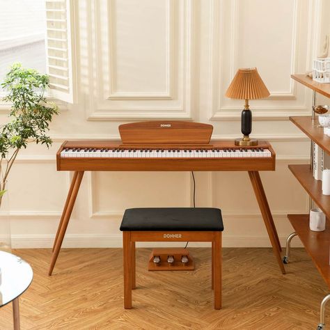 Introducing the Donner DDP-80 | MusicRadar Piano Room Decor, Sheet Music Stand, Electric Keyboard, Piano Decor, Piano Studio, Piano Stool, Upright Piano, Piano Room, Grand Piano