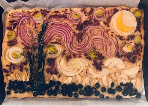 Pretty Foccacia, Focaccia Bread Art Thanksgiving, Foccacia Bread Art Recipes, Focaccia Design, Foccia Bread Art, Foccacia Art, Foccacia Bread Art, Pretty Bread, Focaccia Bread Art