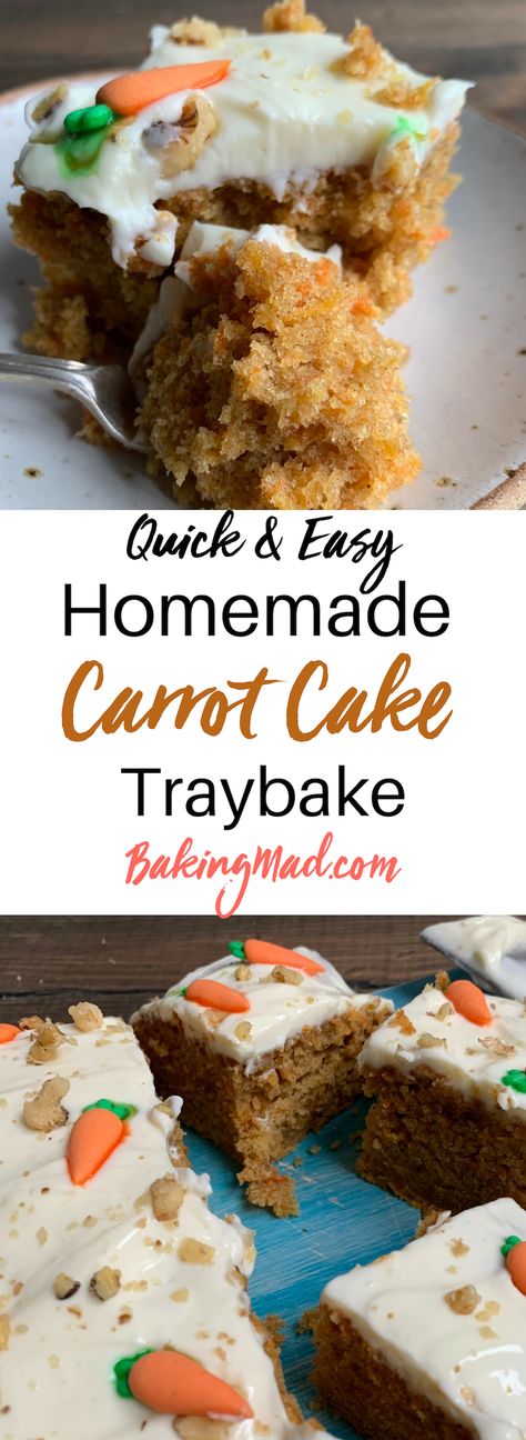 Homemade Carrot Cake, Buckwheat Cake, Easy Carrot Cake, Tray Bake Recipes, Pear Cake, Tray Bake, Cake Tray, Salty Cake, Carrot Cake Recipe