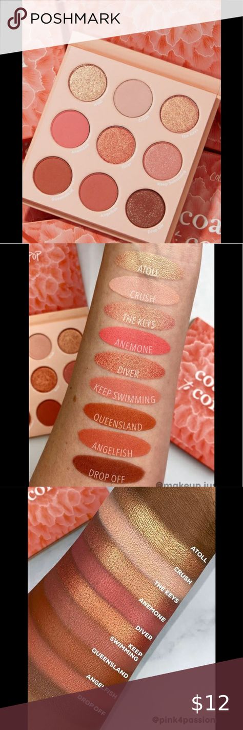 Colourpop Coast to Coral Eyeshadow Palette Colourpop Coast To Coral, Coast To Coral Colourpop Looks, Coral Palette, Coral Eyeshadow, True Spring, Clear Spring, Wardrobe Makeover, Eyeshadow Pallets, Eyeshadow Palettes