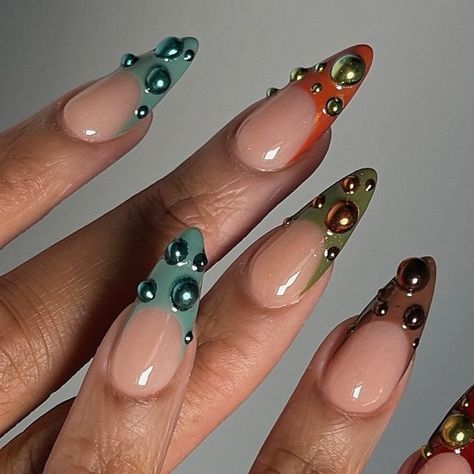 𝐓𝐫𝐚𝐜𝐢𝐞 • 𝐇𝐨𝐮𝐬𝐭𝐨𝐧 𝐀𝐫𝐭𝐢𝐬𝐭 on Instagram: "Anyone ready for some fall? 🤭" Cute Coffin Shaped Nail Designs, Fall Art Nail Designs, Fall Nail Design Almond Shape, Joshua Tree Nails, Alt Almond Nails, Almond Long Nails Design, Long Almond Nails Fall, Artistic Nail Art, Purple Almond Nail Ideas