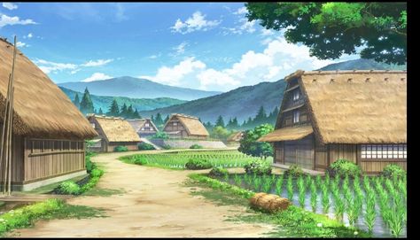 Anime Village Scenery, Anime Village Background, Anime Scene Background, Castle Background, Anime Places, Episode Backgrounds, Lee Min Ho Photos, Asian Architecture, Fantasy Background