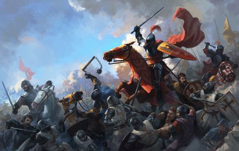 ArtStation - Grunwald 1410, Piotr Arendzikowski Fantasy Battle, 다크 판타지, Knight Art, Fantasy Setting, Medieval Armor, Medieval Knight, High Fantasy, Fantasy Warrior, Medieval Art