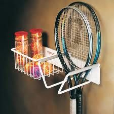 Tennis balls & racquet rack ends search for balls when you are on your way to the tennis court. Custom Garage Cabinets, Diy Storage Projects, Garage Clutter, Garage Organization Systems, Garage Organizer, Front Closet, Garage Storage Racks, Cabinet Plans, Garage Storage Systems