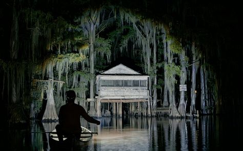 This Spooky Cabin in Caddo Lake Is a House Worth Haunting Spooky Seaside Town, Spooky Cabin, Enchanted April, Haunted Towns, Caddo Lake, Parks And Recs, Texas Country, Texas Towns, Texas History