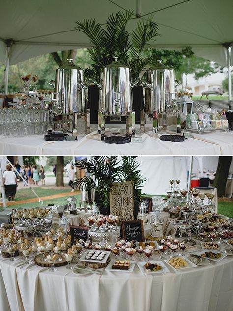 dessert station and coffee Wedding Food Buffet, Wedding Buffets, Buffet Set Up, Wedding Food Stations, Food Buffet, Catering Display, Dessert Station, Breakfast And Brunch, Buffet Set