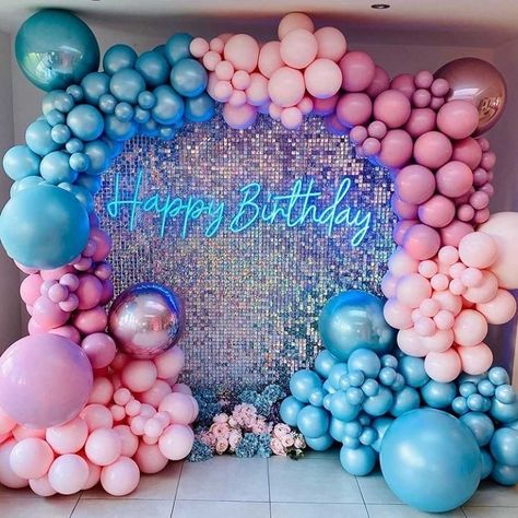 Surprise Birthday Decorations, Baby Birthday Decorations, Simple Birthday Decorations, Birthday Party Theme Decorations, Birthday Balloon Decorations, 18th Birthday Party, Balloon Decorations Party, Birthday Backdrop, 3rd Birthday Parties