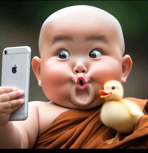 Images Emoji, Animiertes Gif, Baby Buddha, Little Buddha, Cartoon Love Photo, Funny Animated Cartoon, Baby Wallpaper, Photo To Cartoon