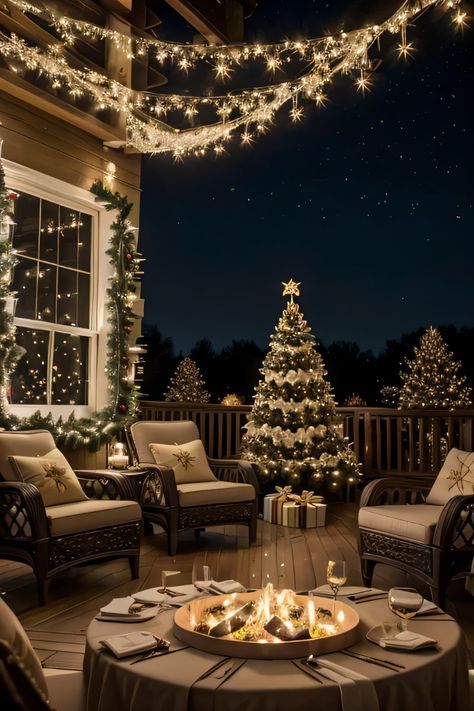 Winter House Party, Christmas Backyard, Christmas Patio Decor, Christmas Gala, Christmas Lounge, Outdoor Christmas Decoration Ideas, Corporate Christmas Parties, Christmas Patio, Winter Retreat