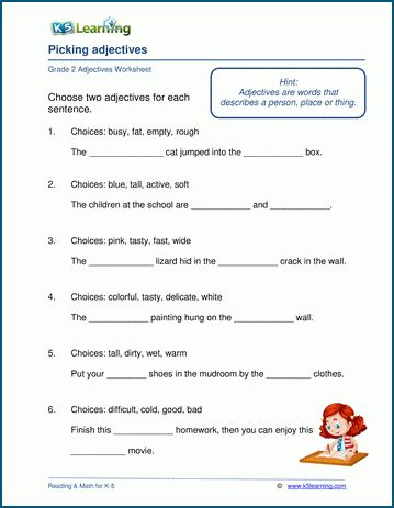 K5 Learning Worksheets, Adjectives For Kids, Worksheets For Grade 2, Adjective Words, Good Study Habits, Adjective Worksheet, Happy Marriage Anniversary, Comparative Adjectives, 2nd Grade Worksheets