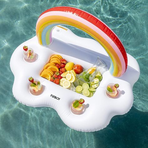 Cute Pool Floats, Inflatable Cooler, Floats Drinks, Cool Pool Floats, Floating Drink Holder, Pool Floaties, Bebidas Do Starbucks, Giant Inflatable, Summer Fun List