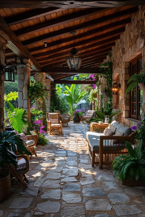 14 Breathtaking Covered Patio Ideas That WOW 33 Outdoor Porches Ideas, Long Covered Patio Ideas, Patio Covers Attached To House, Patio Covering, Rustic Outdoor Spaces, Covered Patio Ideas, Patio Oasis, Rustic Front Porch, Backyard Covered Patios