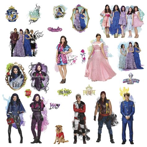 Disney Descendants Costume, Disney Descendants Mal, Descendants Costumes, Mal And Evie, Wall Appliques, Isle Of The Lost, Disney Princess Aurora, York Wallpaper, Disney Fairy