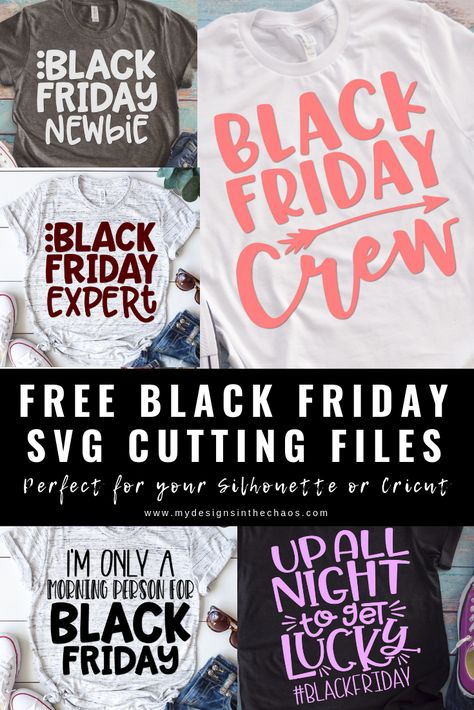 5 different free Black Friday designs perfect for you to use to be prepared for the occasion! #freesvg #blackfriday #svg #cutfiles #cricut #silhouette Black Friday Shirts Funny, Fall Svgs, Black Friday Funny, Black Friday Shirts, Free Friday, Black Friday Design, Circuit Ideas, Free Cricut, Thanksgiving Svg