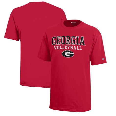 Help your kiddo show off their love for the Georgia Bulldogs with this Stacked Logo Volleyball T-Shirt from Champion! The tee's cotton jersey fabric ensures maximum comfort and durability. Complete with your youngster's favorite team printed across the chest, this tee will become the most worn shirt for your young fan. Logo Volleyball, Georgia Basketball, Logo Football, Logo Basketball, Georgia Football, Volleyball Tshirts, College Football Playoff, Cotton Jersey Fabric, Football T Shirt