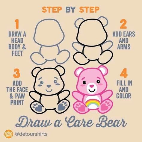 Care Bear, Drawing Sketches, Colorful Prints, You Think, Thinking Of You, Step By Step, Coloring Pages, Art Drawings, Doodles