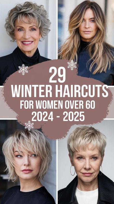 Short curly haircuts for women over 60 can include a pixie or a short layered bob, both of which are on-trend for 2024 - 2025. These styles are perfect for women with thick hair, as the layers add movement and reduce bulk. A shag cut is also a great option, offering a modern twist on a classic style. Short Bob With Layers, Winter Haircuts, Layered Bob Short, Hairstyles For Women Over 60, Thick Curly Hair, Short Curly Haircuts, Medium Length Hair With Layers, Shag Hairstyles, Classic Hairstyles