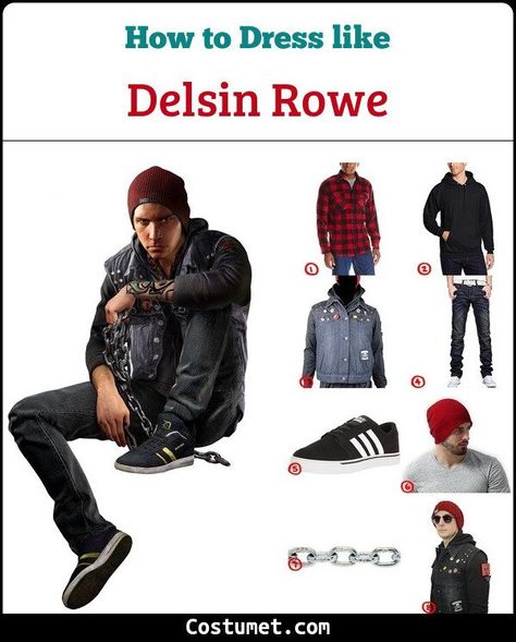 Delsin Rowe (InFamous: Second Son) Costume for Cosplay & Halloween 2021 Delsin Rowe, Dark Denim Pants, Troy Baker, Infamous Second Son, Sneakers Street, Drip Drip, Red Beanie, Red Plaid Shirt, Watch Dogs