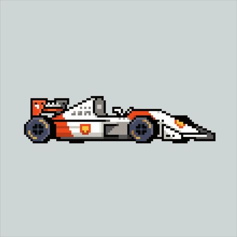 Car Logo Pixel Art, F1 Pixel Art, Formula 1 Illustration, F1 Crochet, Old Car Drawing, Icon For Website, F1 Stickers, Pixel Logo, Pixel Car