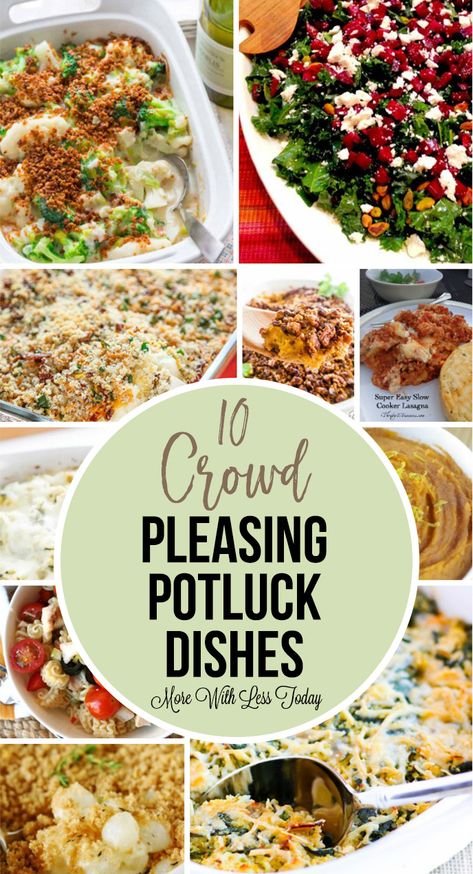 These potluck recipes will make it easy. We found 10 Crowd-Pleasing Potluck Dishes - Easy Recipes to Feed a Crowd. Be sure to save these for later! Main Course Potluck Dishes, Make Ahead Pot Luck Dishes, Make Ahead Potluck Dishes, Best Pot Luck Dishes, Pitch In Ideas, Pot Luck Dishes For A Crowd, Shareable Dishes, Recipes To Feed A Crowd, Dinner For A Crowd