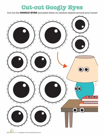 Worksheets: Printable Googly Eyes (from education.com, may have to join to print) Googly Eye Crafts, Eyes Clipart, Third Grade Art, Paper Flower Garlands, Craft Eyes, Fools Day, Cartoon Eyes, Family Presents, Christmas Gift Tags Printable