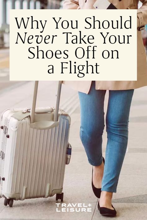 There’s a multitude of tricks to combat the last problem (hello, compression socks) but the best advice may be just to keep your shoes on the whole time, according to flight attendants. The reason has less to do with compression and more to do with cleaning.#airplanes #flights #flighttips #travelandleisure Airplane Outfits, Travel Facts, Muscle Soreness, Compression Stockings, The Best Advice, Flight Attendants, Best Advice, Jet Setter, Compression Socks