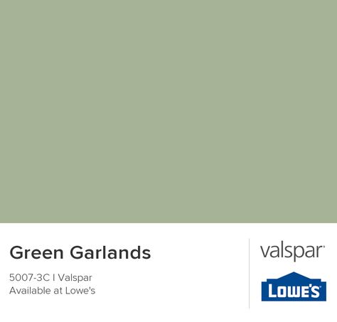 Valspar Green, Paint Colors Valspar, Valspar Paint Colors, Valspar Paint, Clean Sweep, Perfect Paint Color, Green Garland, Color Chip, Paint Chips