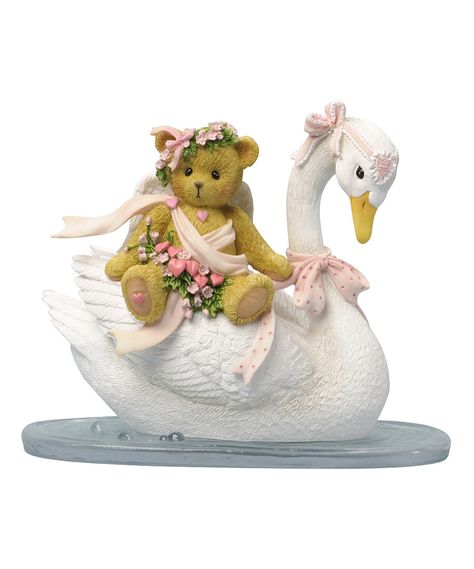 Look at this Cherished Teddies Swan Figurine on #zulily today! Cherish Teddies, Calico Kittens, Bear Ornaments, Bear Sitting, Teddy Collections, Animal Inspiration, Clay Fairy, Kimberly Ann, Swan Figurine