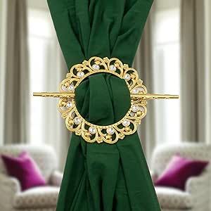 HEVSTIL Classical Style Quality Curtain Tieback Gold Curtain Tie with Rod Plastic Curtain Buckle Drapery Holdbacks Curtain Panel Holdbacks for Window Decoration,Set of 2 Drapery Holdbacks, Curtain Ring, Plastic Curtains, Gold Curtains, Restroom Decor, Quality Curtains, Curtain Ties, Classical Style, Window Decoration