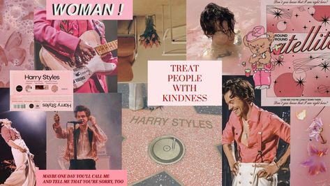 Pink Aesthetic Harry Styles Wallpaper sized for a Macbook Air M2! Harry Styles Macbook Wallpaper Aesthetic, Macbook Wallpaper Aesthetic High Quality Collage, Harry Styles Horizontal Wallpaper, Harry Styles Macbook Wallpaper, Harry Styles Pink Aesthetic, Harry Styles Wallpaper Laptop, Aesthetic Harry Styles Wallpaper, Pink Tulips Wallpaper Aesthetic, Aesthetic Harry Styles