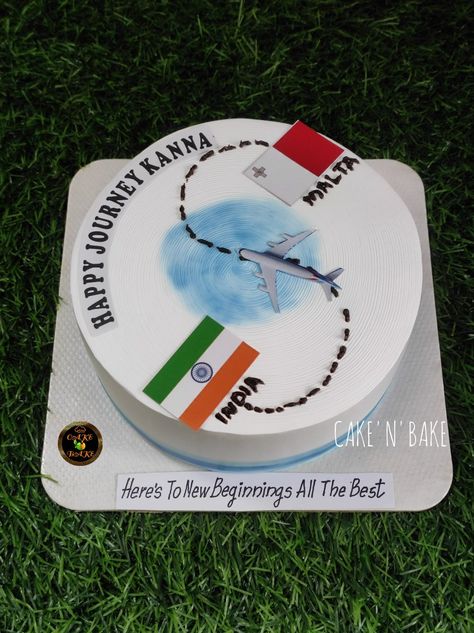 Cakes For Canada Going, Traveling Theme Cake, Journey Cake Design, Welcome Back Cake Travel, Travel Cake Ideas For Men, Safe Journey Cake, Happy Journey Cake Ideas, Welcome Cake Ideas, Happy Journey Cake