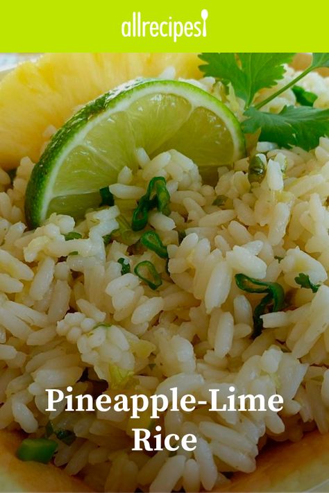 Pineapple Lime Rice, Citrus Side Dishes, Citrus Rice Recipe, Rice Flavors, Hawaiian Brunch, Citrus Rice, Tropical Rice, Rice Dishes Recipes, Bolivian Food