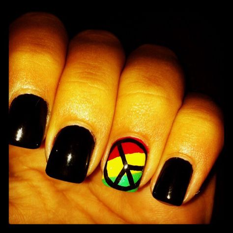 Jamaica Nails, Rasta Nails, Nails Arts, Gel Acrylic Nails, Nail Envy, Cool Nail Art, Nails Designs, Mani Pedi, Love Nails