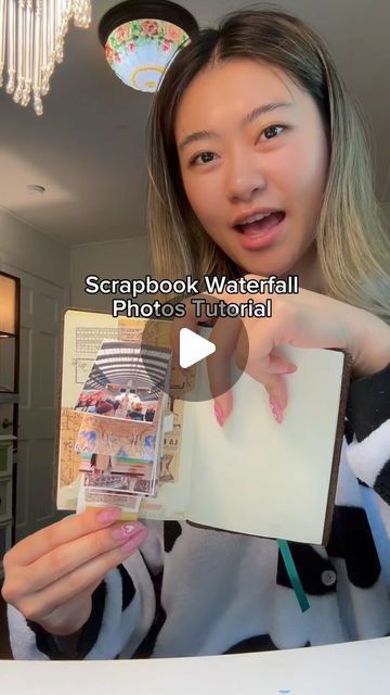 Photo Waterfall Scrapbook, Waterfall Paper Craft, Waterfall Scrapbook Layout, Interactive Scrapbook Pages Tutorials, How To Make A Waterfall Card, Waterfall Cards Tutorial Step By Step, Birthday Scrapbook Ideas For Best Friend, Waterfall Craft, Scrapbook Ideas For School Projects