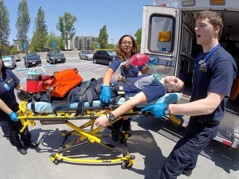 San Jose EMT School Emt Aesthetics, Future Emt Wallpaper, Emt Paramedic Aesthetic, Emt Instructor, Emt Uniform, Paramedic Student, Emt Memes Humor, Medical Tech, American Ambulance