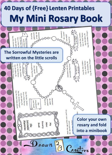 Sorrowful Mysteries Mini Rosary book Sorrowful Mysteries, Childrens Prayer, Catholic Homeschool, Mini Rosaries, Liturgical Year, Mysteries Of The World, Religious Crafts, Faith Formation, Catholic Kids