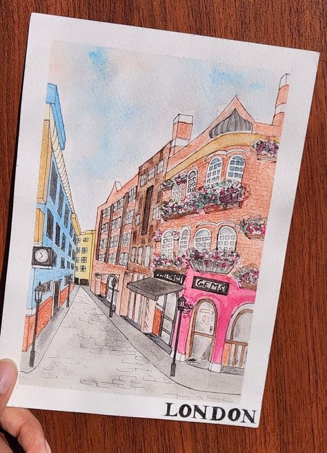 London street view 1 point perspective_Watercolour One Point Perspective Street View, 1 Point Perspective, One Point Perspective, Point Perspective, London Street, Bad Timing, Art Plastique, Wizard, Make You Feel