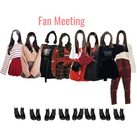 Fan Meeting Outfits, Kpop Fan Meeting, Kendall Jenner Met, Casual Mom Style, Meeting Outfit, Group Outfits, Red Two Piece, Monochromatic Fashion, Perfect Office