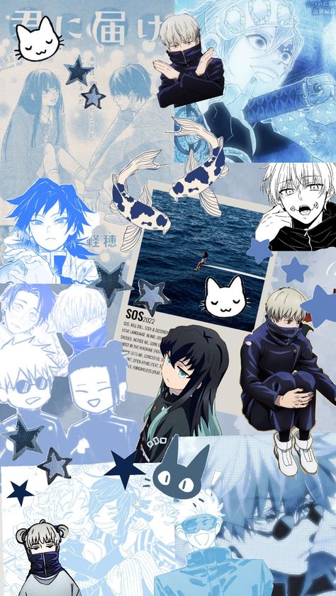 blue wallpaper, anime Light Blue Aesthetic Wallpaper Anime, Wallpapers For Artists, Collage Wallpaper Anime, Blue Core Wallpaper, Wallpaper Iphone Light Blue, Blue Anime Wallpaper, Cute Wallpapers Blue, Blue Anime Aesthetic, Manifest Wallpaper