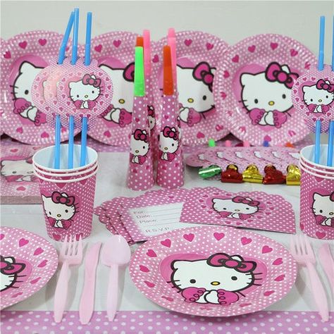 Hello Kitty Birthday Party Decorations, Hello Kitty Party Supplies, Hello Kitty Birthday Theme, Hello Kitty Theme Party, Minnie Mouse Birthday Theme, Kitty Birthday Party, Hello Kitty Decorations, Hello Kitty Birthday Party, Birthday Party Packs