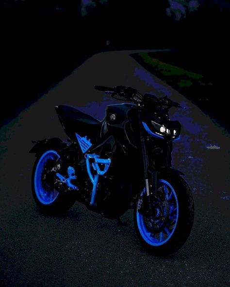 Yamaha Mt09 Wallpaper, Blue Motorcycle Aesthetic, Mt15 Black, Blue And Black Motorcycle, Bike Anime, Motorcycle Background, Blue Motorbike, Bike Rider Photography, Blue Ninja